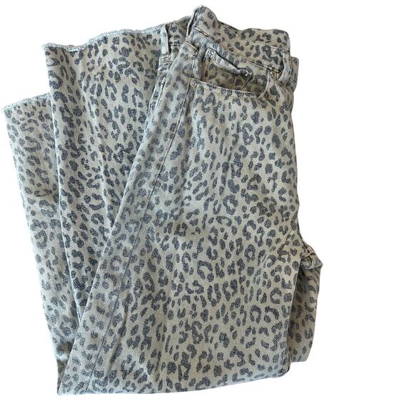 Le Jean Leopard Barrel Jeans Size 24 Baggy Ankle Raw Hem Animal Designer $300 - Picture 14 of 16